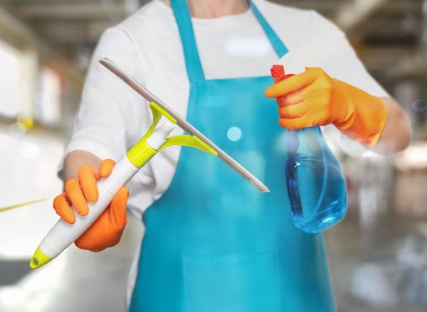 Concepts of cleaning service and cleaning windows and glass.